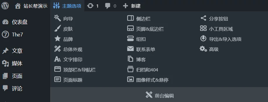 WordPress可视化拖拽自助建站主题The7 V10.0.0汉化版